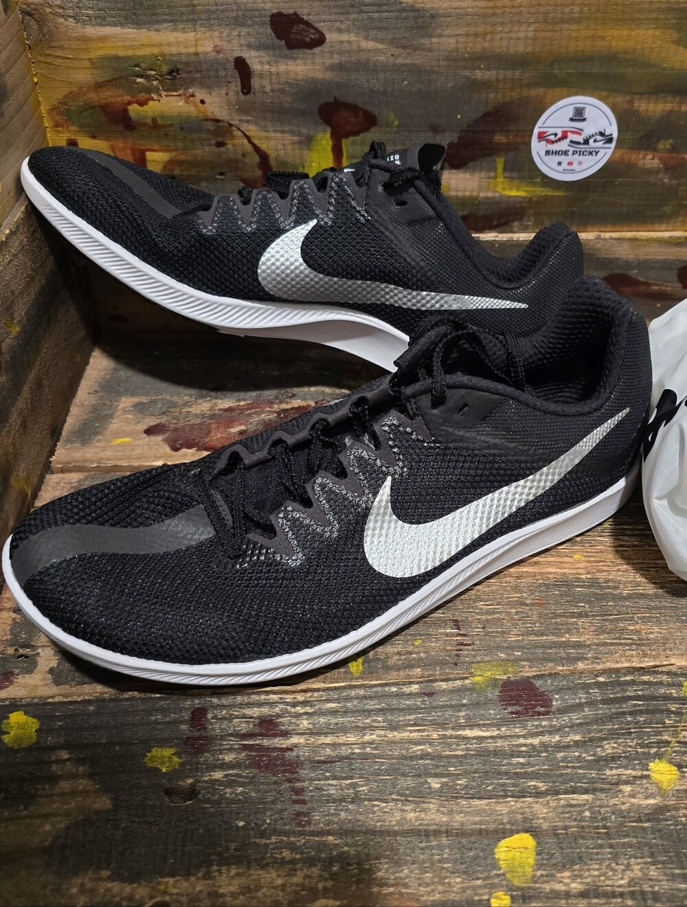 Nike Zoom Rival Distance Track Shoes Size 12.5 Men's Black White DC8725-001 New